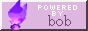 A purple cat spinning, with text reading 'Powered by Bob.'